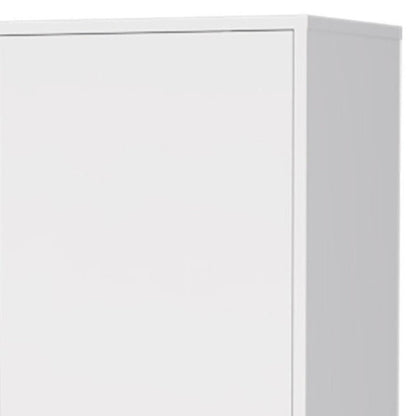 16" Silver And White Accent Cabinet With Five Shelves