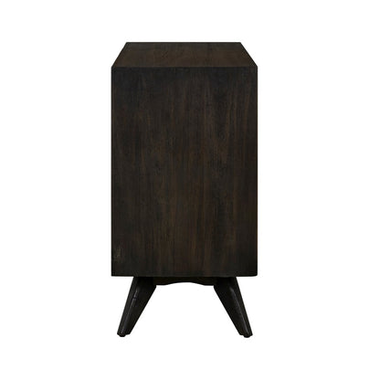 63" Dark Brown Solid Wood Six Drawer Dresser