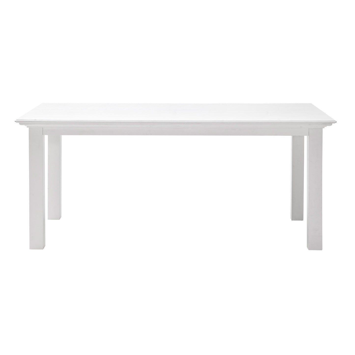 63" White Solid Wood Dining Table