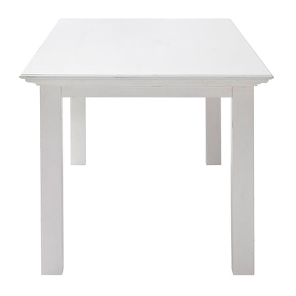 63" White Solid Wood Dining Table