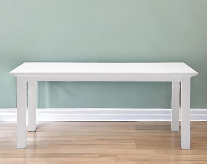 63" White Solid Wood Dining Table