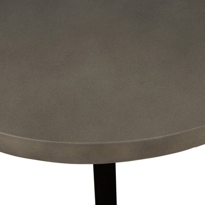 36" Gray And Black Concrete And Solid Wood Round Coffee Table