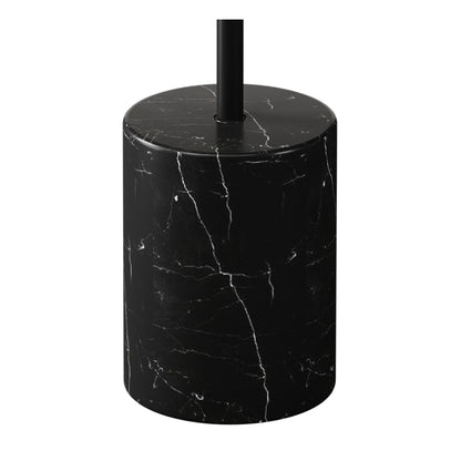 20" Black Steel And Marble Round End Table