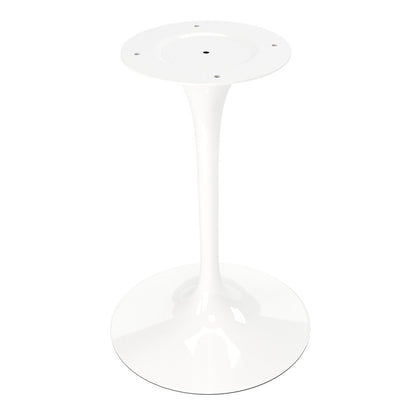 40" White Marble And Aluminum Pedestal Base Round Top Dining Table