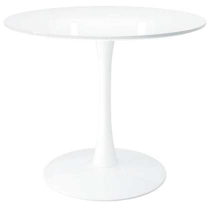 36" White Metal Dining Table