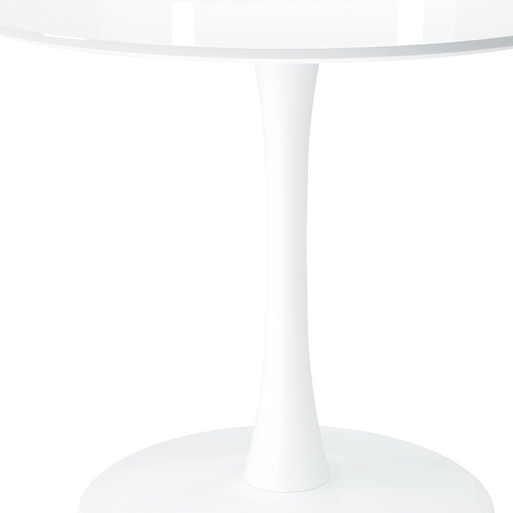 36" White Metal Dining Table