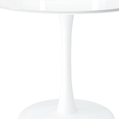 36" White Metal Dining Table