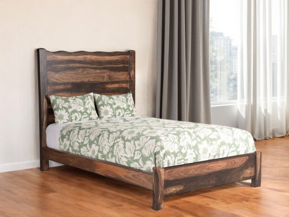 Walnut Live Edge Solid Wood Queen Bed Frame