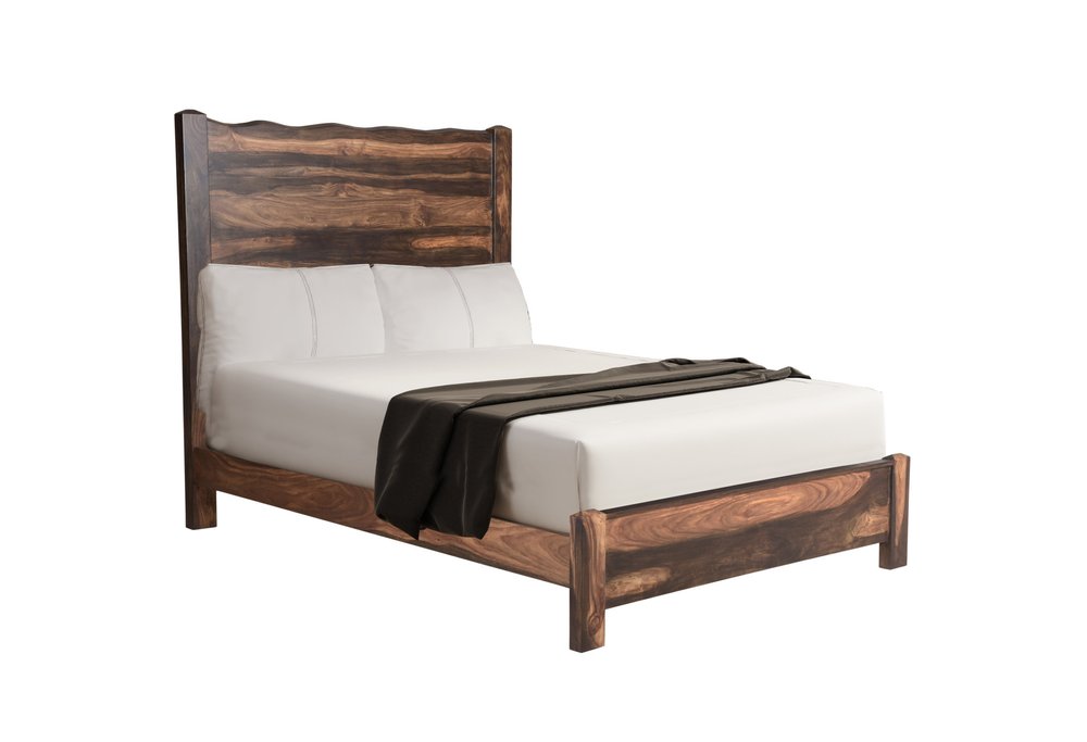 Walnut Live Edge Solid Wood Queen Bed Frame