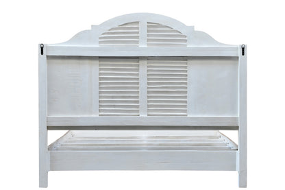 Shutter Scallop Solid Wood Queen Gray Bed