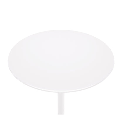 32" White Rounded Fiberglass and Metal Bar Table