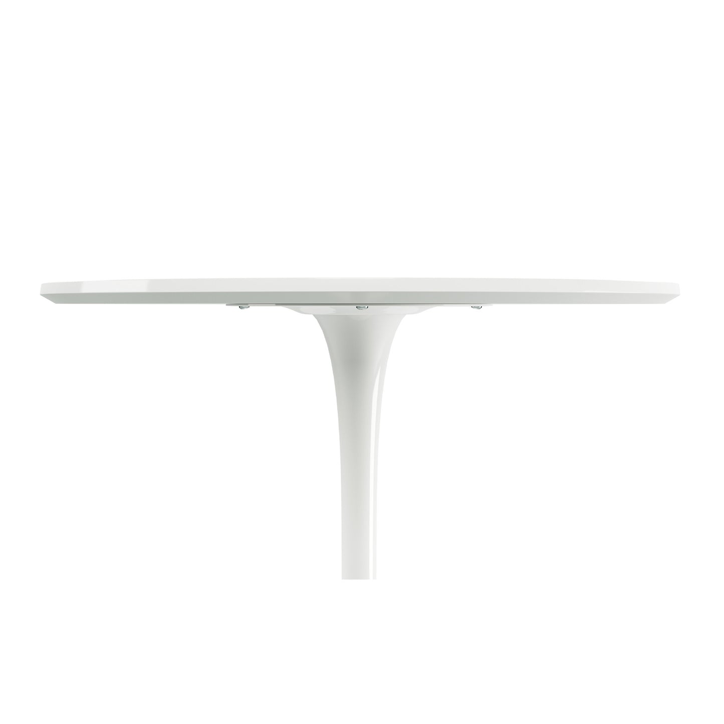 36" White Rounded Manufactured Wood and Metal Bar Table