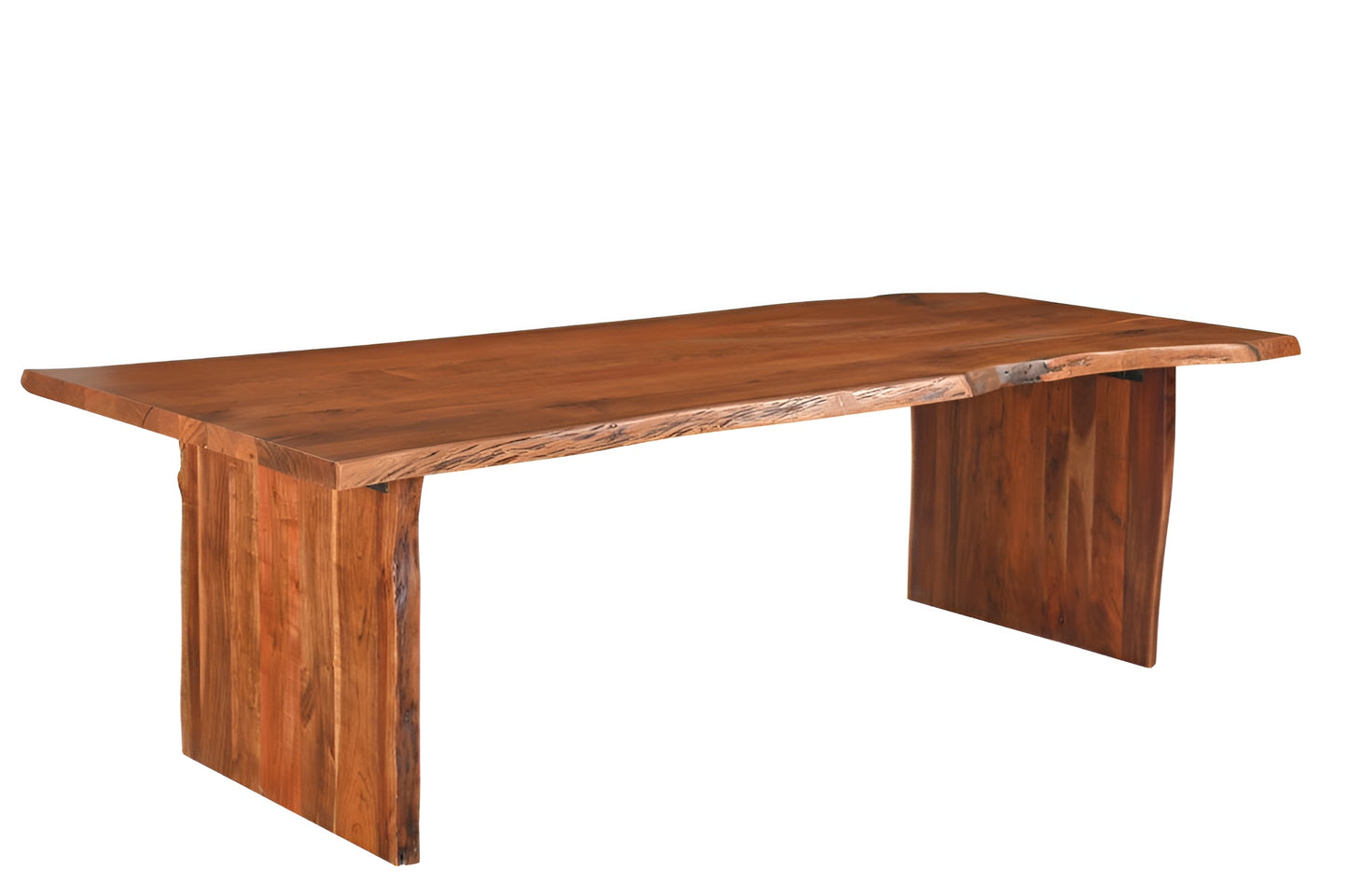 96" Brown Solid Wood Double Pedestal Base Dining Table