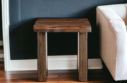 23" Dark Brown And Brown Wood Solid Wood Square End Table