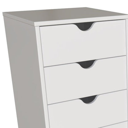 16" White Solid Wood Five Drawer Lingerie Chest