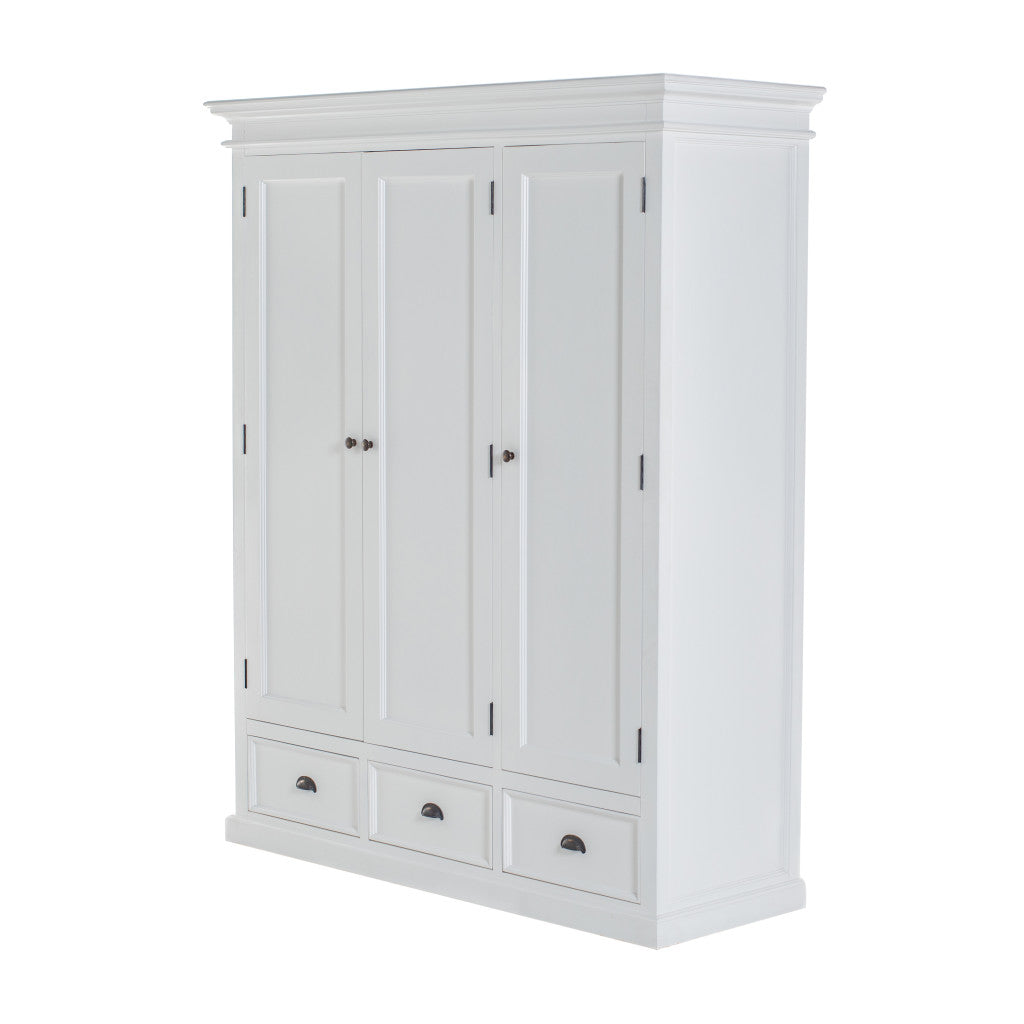 62" Off White Solid Wood Frame Standard Curio Cabinet With Six Shelves