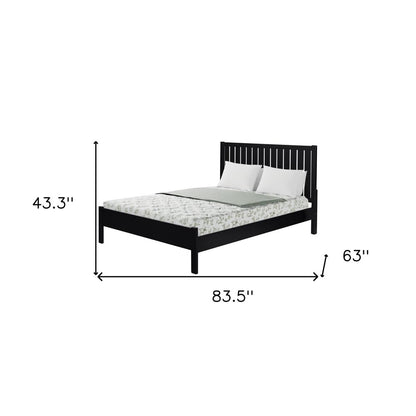 Black Solid Wood Queen Bed Frame