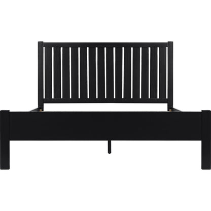 Black Solid Wood Queen Bed Frame