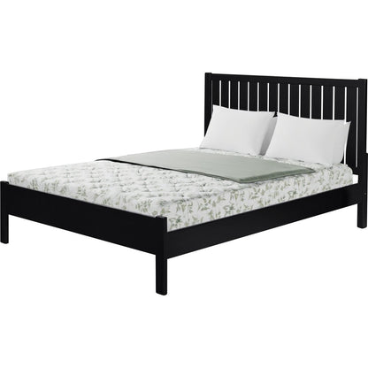 Black Solid Wood Queen Bed Frame