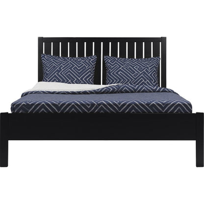 Black Solid Wood Queen Bed Frame