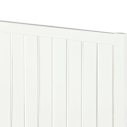 White Shiplap Texture Solid Wood Queen Bed Frame