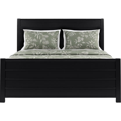 Black Solid Wood Queen Bed Frame