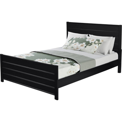 Black Solid Wood Queen Bed Frame