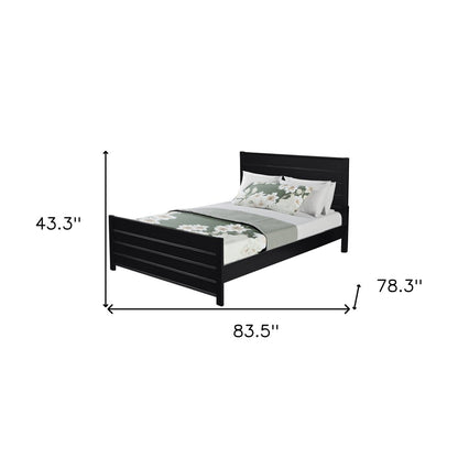 Black Solid Wood Queen Bed Frame