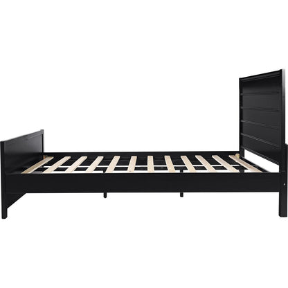 Black Solid Wood Queen Bed Frame