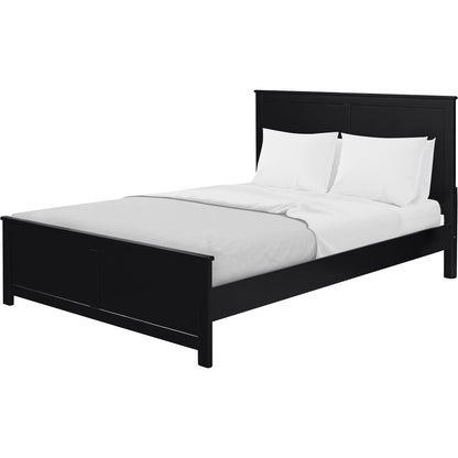 Black Solid Wood Queen Bed Frame