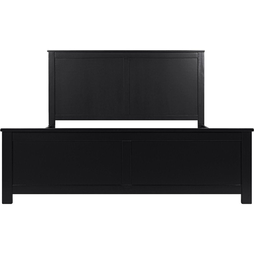 Black Solid Wood Queen Bed Frame