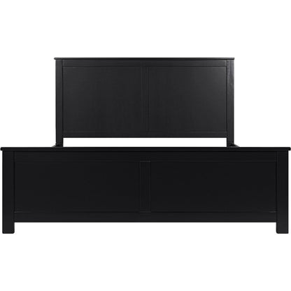 Black Solid Wood Queen Bed Frame