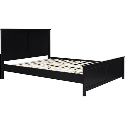 Black Solid Wood Queen Bed Frame