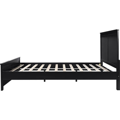 Black Solid Wood Queen Bed Frame