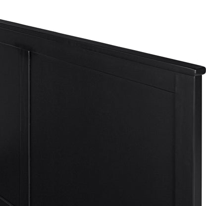 Black Solid Wood Queen Bed Frame
