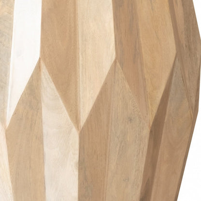 23" Natural Solid Wood Round Drum End Table