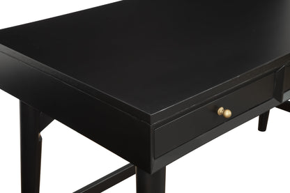 52" Black Solid Manufactured Wood Writing Desk with Three Drawers