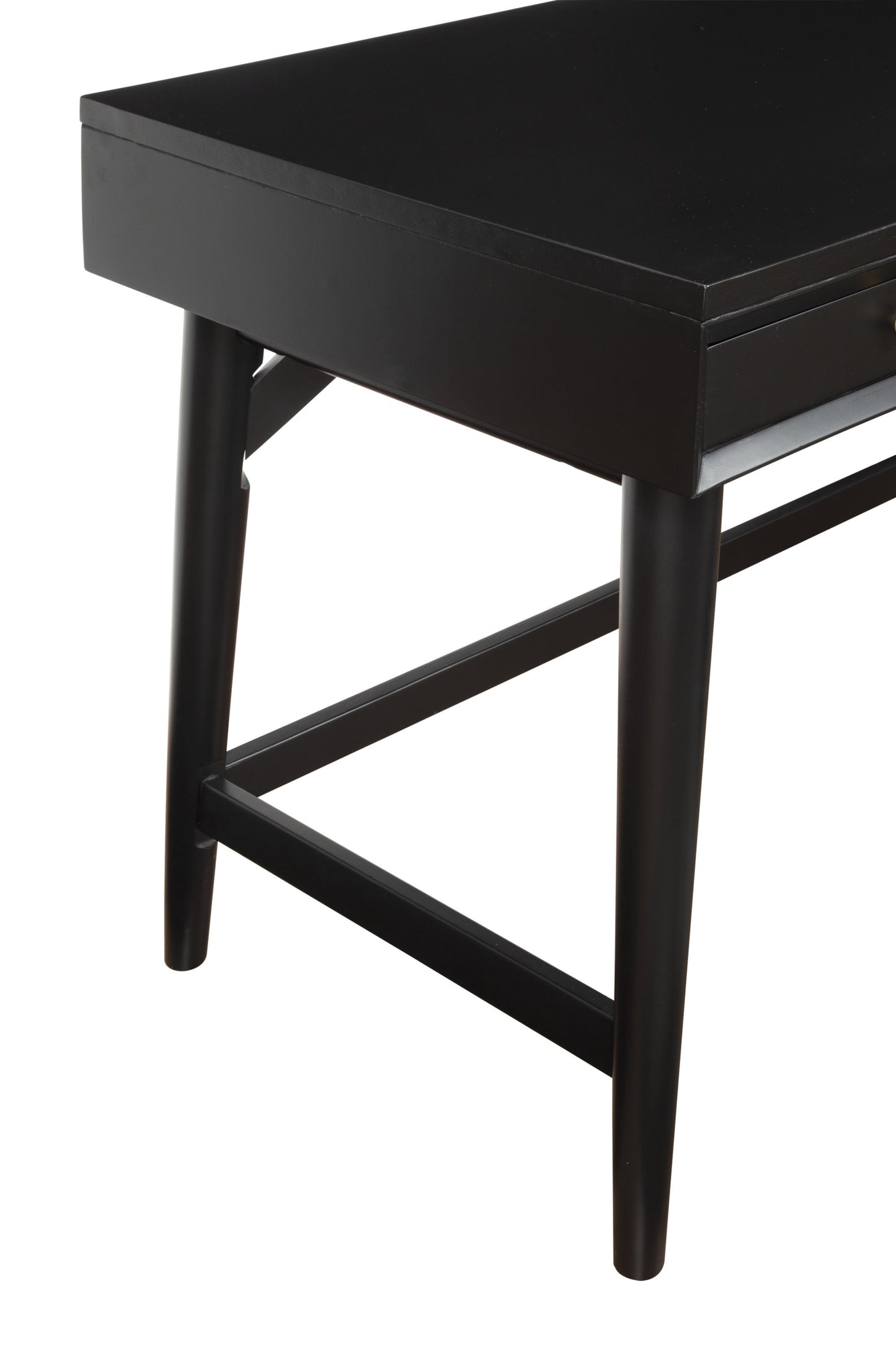 52" Black Solid Manufactured Wood Writing Desk with Three Drawers