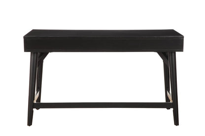 52" Black Wood Writing Desk With And Three Drawers