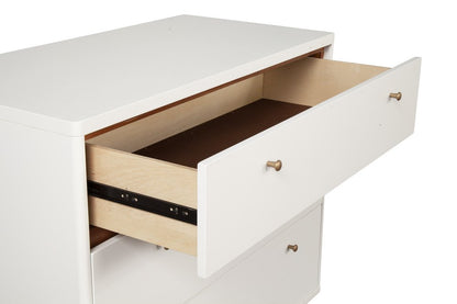36" Brown And White Solid Wood Three Drawer Dresser