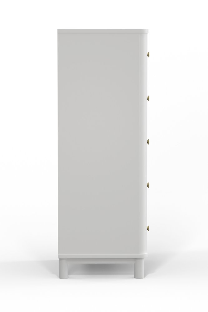 28" White Solid Wood Five Drawer Dresser