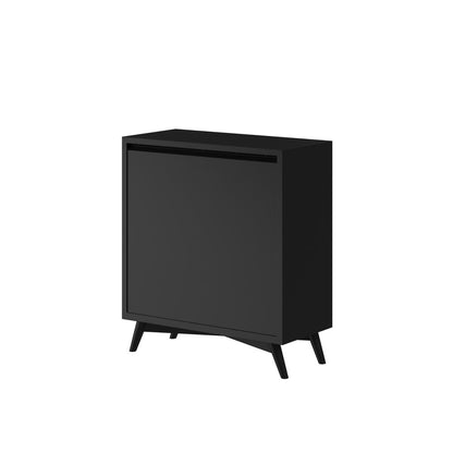 38" Black Solid Wood Four Drawer Dresser