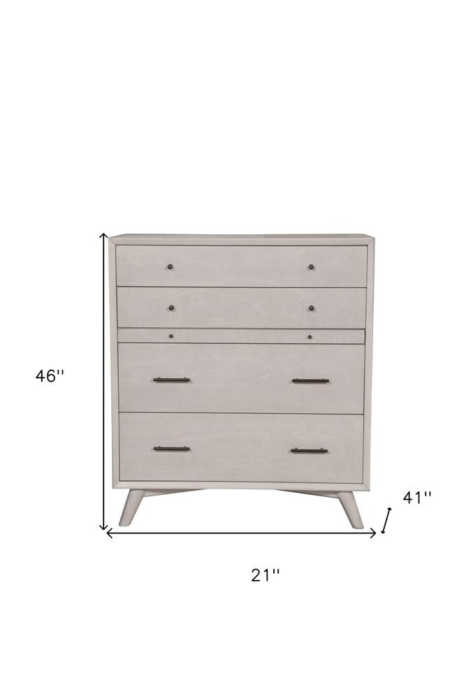 38" Gray Solid Wood Four Drawer Dresser