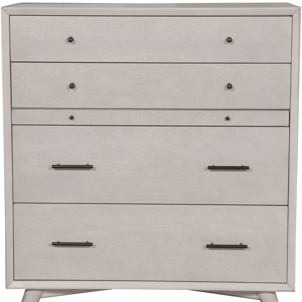 38" Gray Solid Wood Four Drawer Dresser