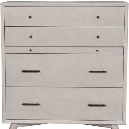 38" Gray Solid Wood Four Drawer Dresser
