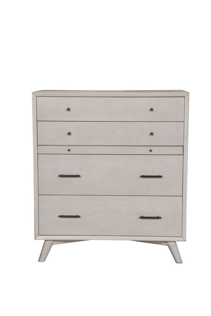 38" Gray Solid Wood Four Drawer Dresser