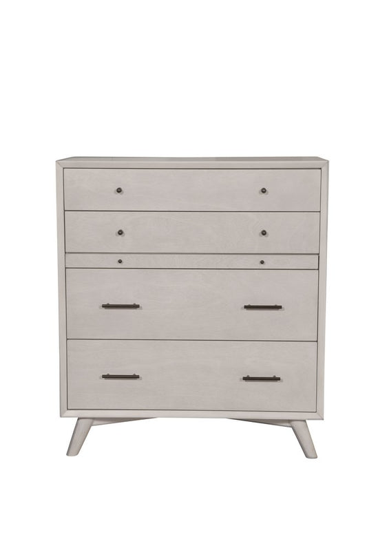 38" Gray Solid Wood Four Drawer Dresser