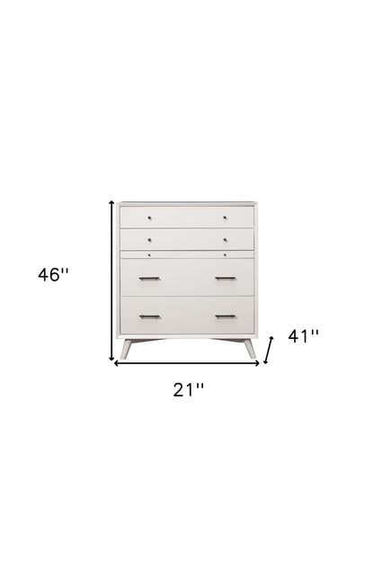 38" White Solid Wood Four Drawer Chest