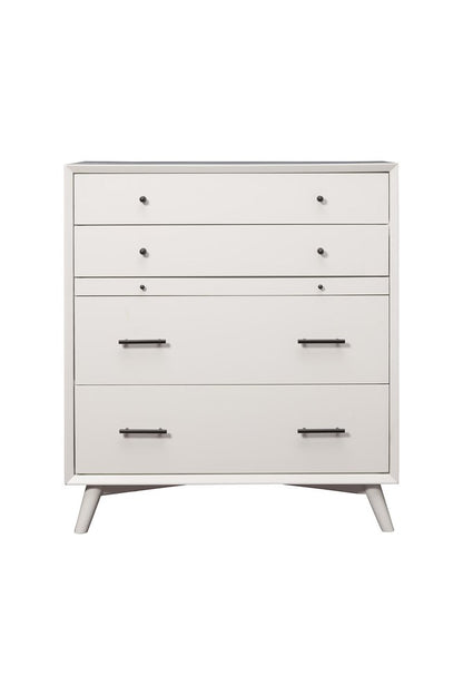 38" White Solid Wood Four Drawer Dresser