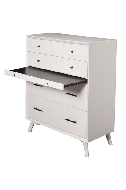38" White Solid Wood Four Drawer Dresser